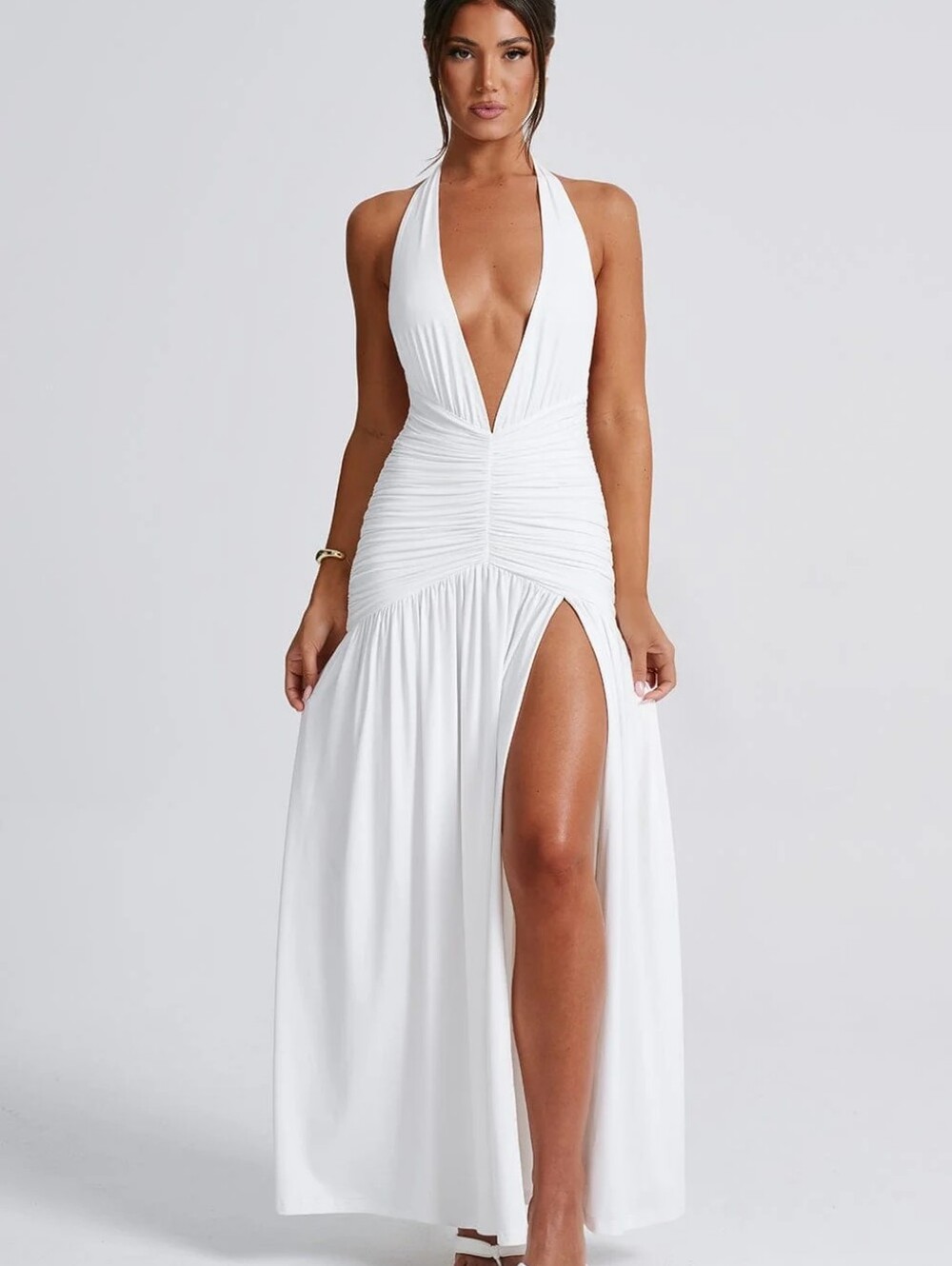Melania Long Dress - BABYBOO NWT White $161 - Picture 13 of 13